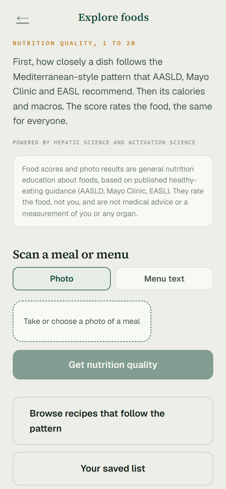 Hepatix: Know what to eat, without the food fear